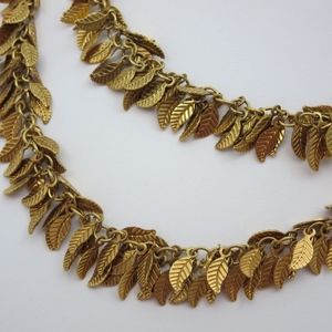 Gold Leaf Fringe Necklace - Soixante Neuf